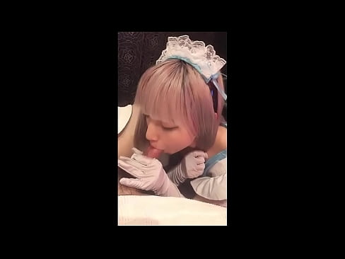 ❤️ 日本偶像[mayuka]，法国女仆装，第一部分，口交和用乳液打飞机 ❤️❌ 自制毛片